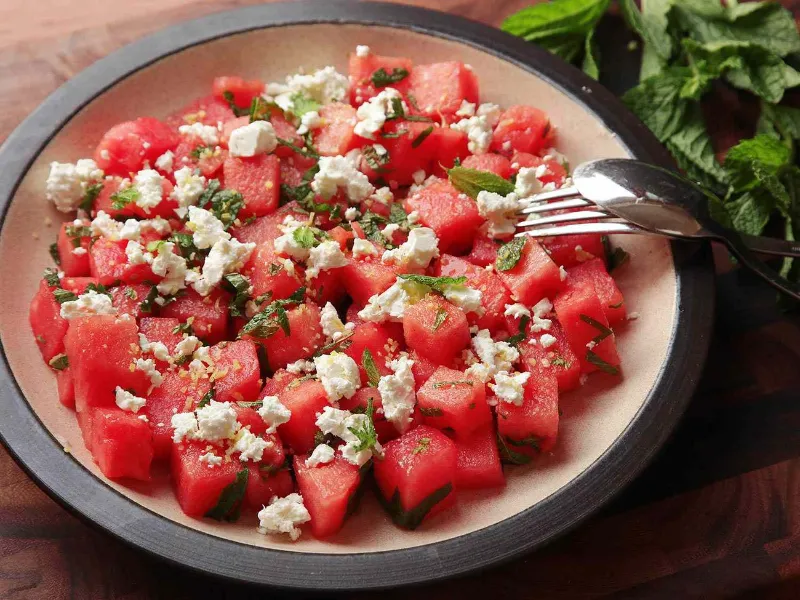 25 Best CookOut Sides Menu Options for Summer 2025 7 Watermelon Feta Mint Salad